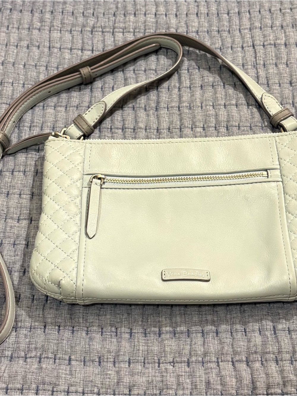 Vera Bradley Dusty Blue Leather Crossbody Bag